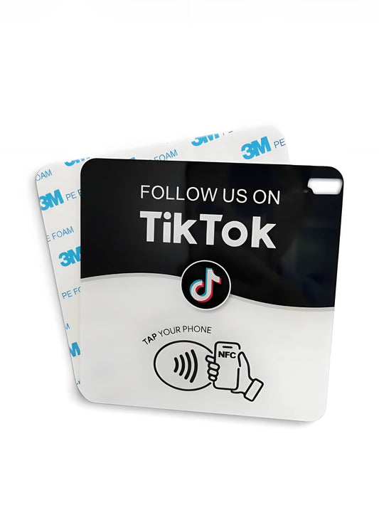 Placa NFC TikTok cuadrada